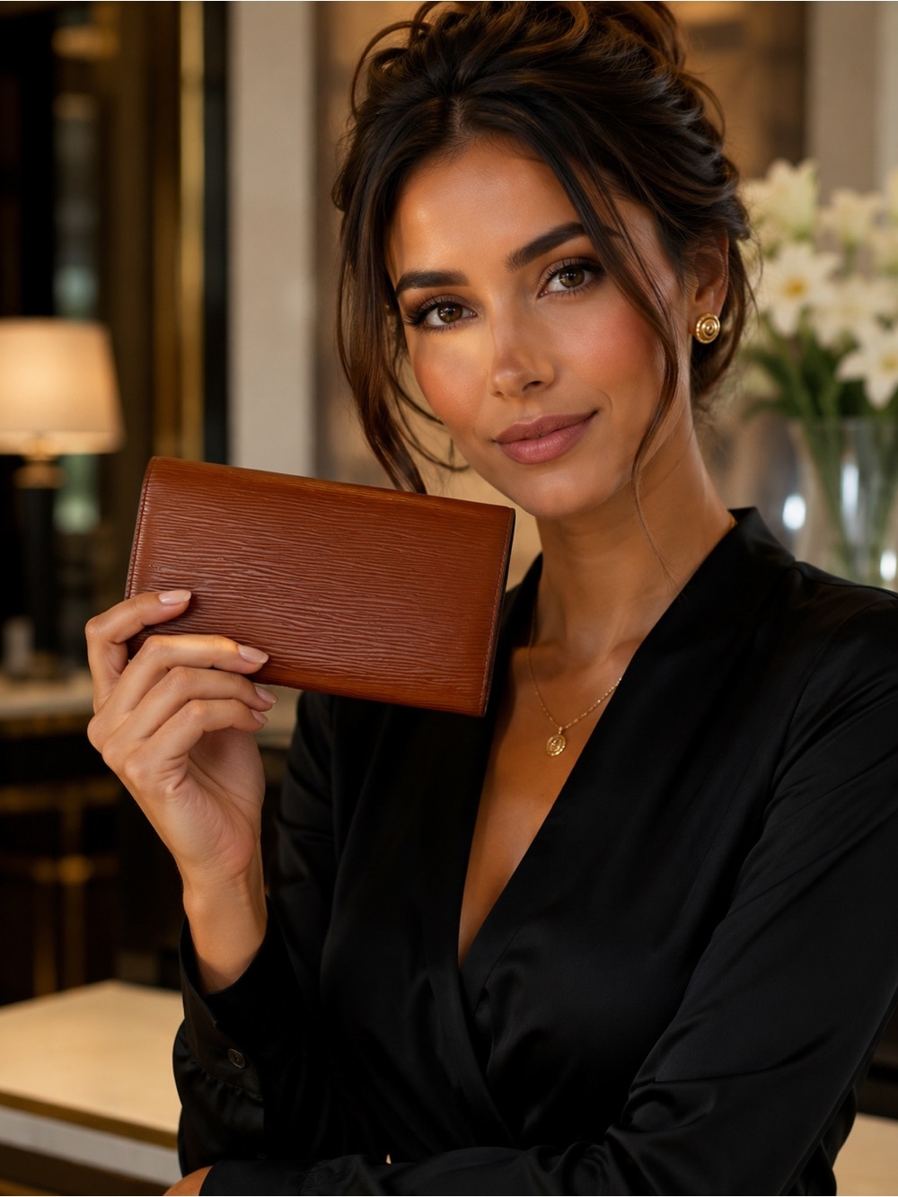 Louis Vuitton Brown Epi Leather Sarah Wallet